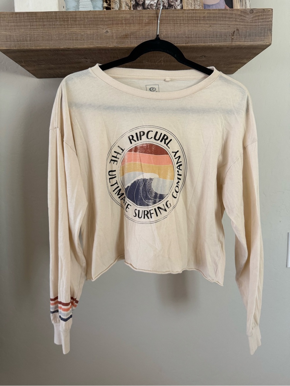 Rip Curl Cream Logo Long Sleeve Top